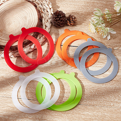 10Pcs 5 Colors Silicone Rings AJEW-GF0005-71-1