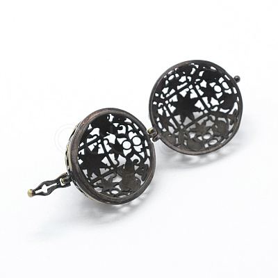 Brass Rack Plating Cage Pendants KK-F722-53AB-RS-1