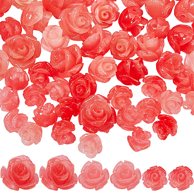 60Pcs 3 Styles Resin Beads RESI-HS0001-12-1