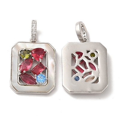 Brass Micro Pave Cubic Zirconia Pendants KK-I703-07P-1