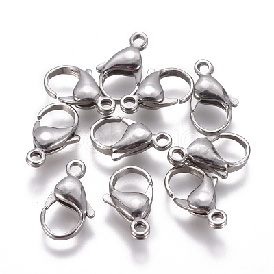 Non-Tarnish 304 Stainless Steel Lobster Claw Clasps STAS-F224-04P-1