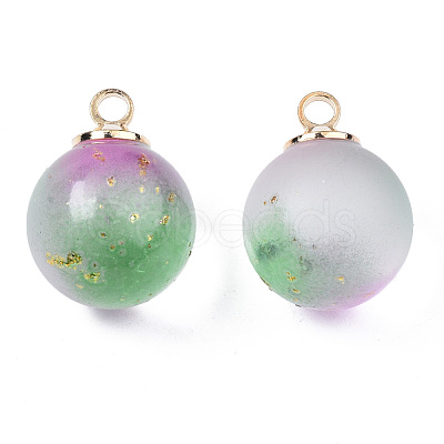 Two Tone Transparent Spray Painted Glass Pendants GLAA-N035-020C-C02-1