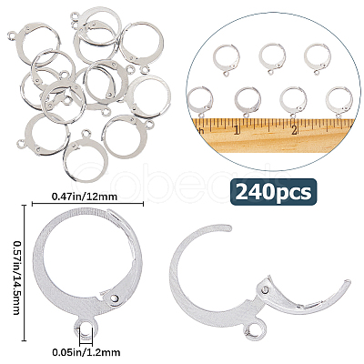304 Stainless Steel Leverback Earring Findings STAS-SP0001-02B-1