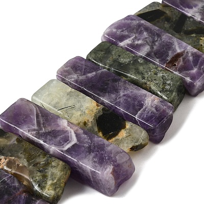 Natural Amethyst and Prehnite Beads Strands G-S386-D17-1