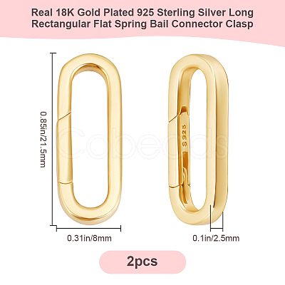 2Pcs 925 Sterling Silver Spring Gate Rings STER-BBC0008-03G-1