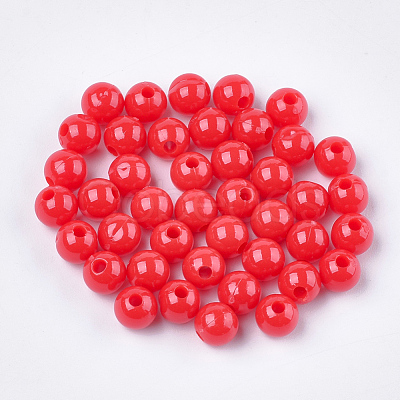 Opaque Plastic Beads X-KY-T005-6mm-604-1
