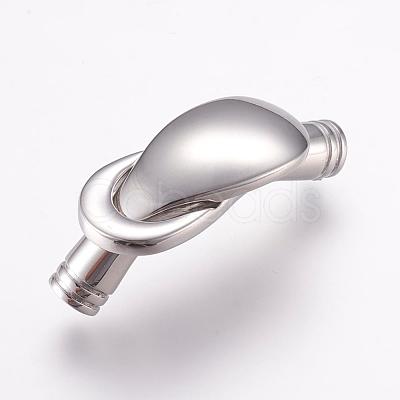 Tarnish Resistant 304 Stainless Steel Magnetic Clasps with Glue-in Ends STAS-L189-10P-1