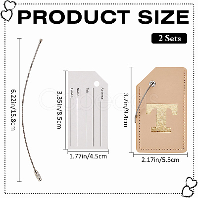 PU Leather Luggage Tag AJEW-WH20010-81D-1