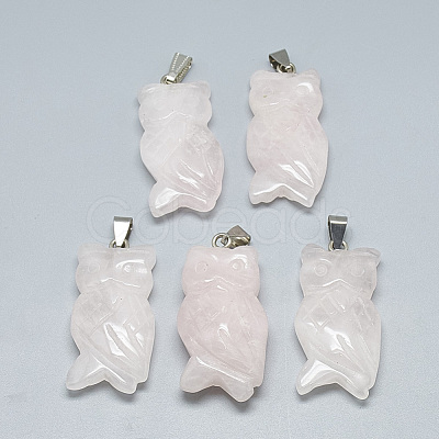 Natural Rose Quartz Pendants G-T087-07-1