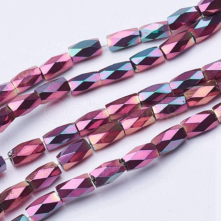 Electroplate Transparent Glass Beads Strands EGLA-E046-F09-1