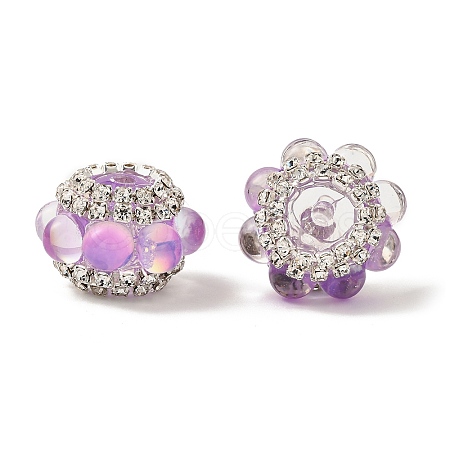 Sparkling Acrylic Rhinestone Round Beads OACR-NH0002-01B-07-1