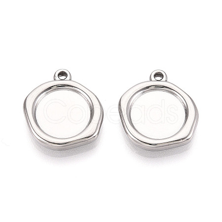 304 Stainless Steel Pendant Cabochon Settings STAS-T067-70A-P-1