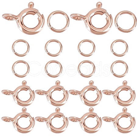 10Pcs 925 Sterling Silver Spring Ring Clasps STER-CN0001-22RG-1
