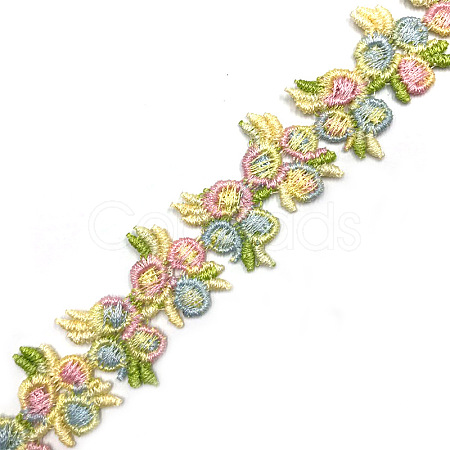 Flower Polyester Jacquard Ribbon FABR-PW0001-248F-1