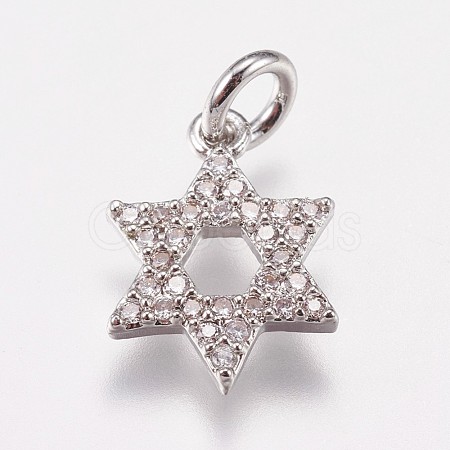 Brass Micro Pave Cubic Zirconia Charms ZIRC-E145-56P-1