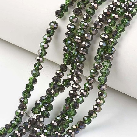 Electroplate Transparent Glass Beads Strands EGLA-A034-T6mm-P03-1