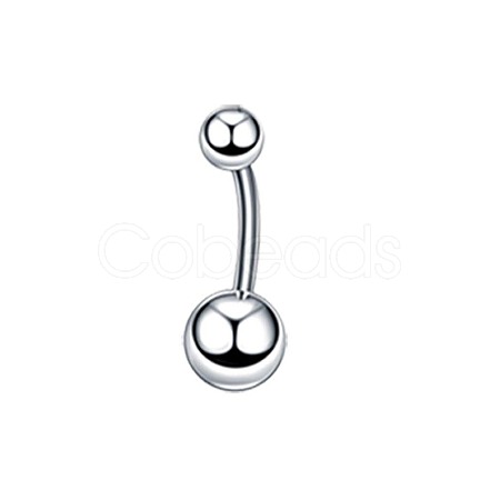 304 Stainless Steel 15 Gauge Round Belly Button Rings WGFD174-04-1