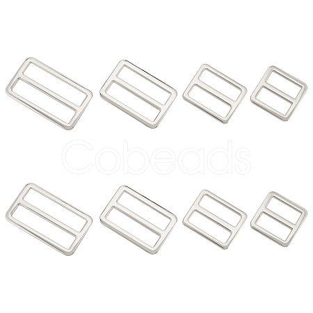 8Pcs 4 Styles Alloy Slider Buckles FIND-GF0007-01P-1