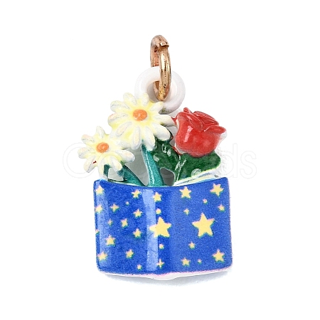 Spray Painted Alloy Pendants AL-CBAB1F7-01B-1