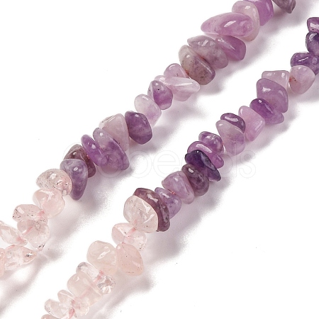 Natural Rose Quartz & Madagascar Rose Quartz & Amethyst Beads Strands G-L610-A08-B01-1
