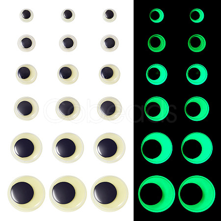 625Pcs 6 Styles Luminous PVC Craft Wiggle Eyes Cabochons DIY-TA0006-54-1