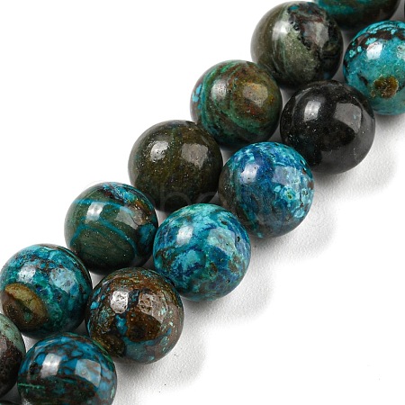 Natural Chrysocolla Beads Strands G-P503-8MM-05-1