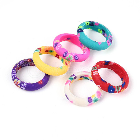 Handmade Polymer Clay Finger Rings CLAY-N013-27A-1