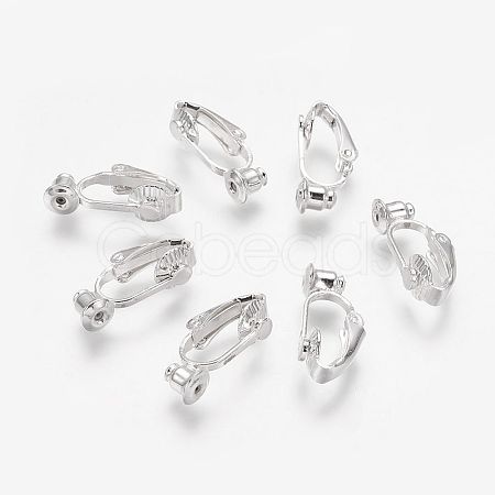 Brass Clip-on Earring Converters Findings KK-Q115-S-NF-1