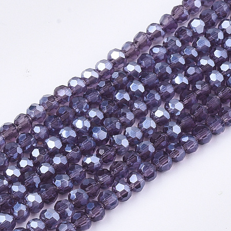 Electroplate Glass Beads Strands EGLA-T013-04E-1