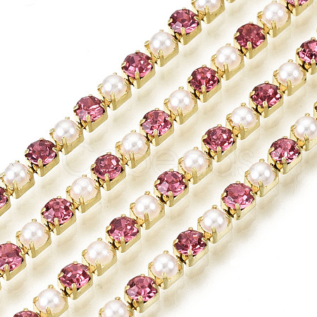 Brass Rhinestone Strass Chains CHC-N017-001A-A23-1