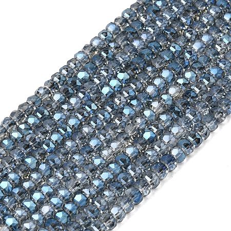 Electroplate Glass Beads Strands GLAA-Q105-03W-1