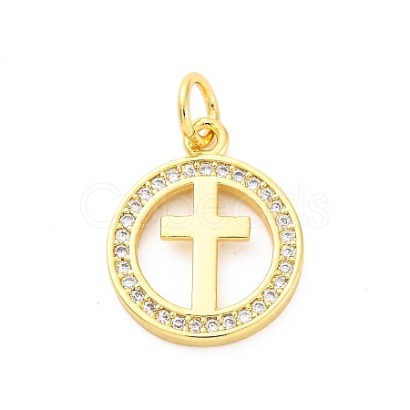 Brass Micro Pave Cubic Zirconia Pendants KK-D325-60G-01-1