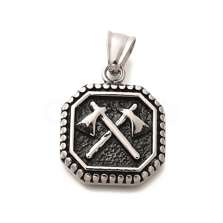 304 Stainless Steel Pendants STAS-Z110-20AS-1