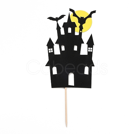 Felt Cloth & Paper Castle Cake Insert Card Decoration DIY-H108-40-1