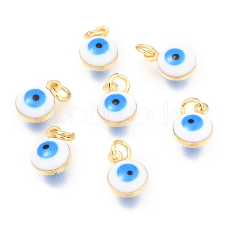 Brass Enamel Charms KK-B024-02G-I-1