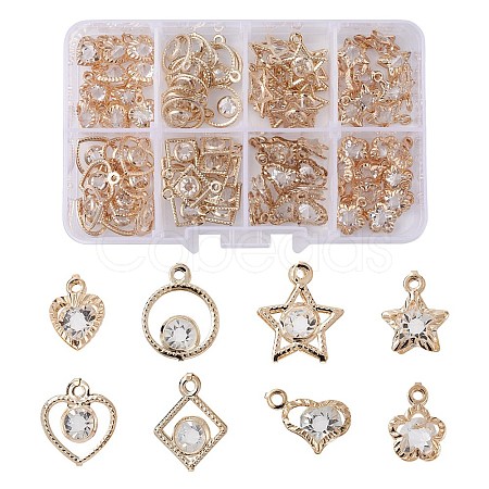 80Pcs 8 Styles Rack Plating Eco-Friendly Iron Pendants IFIN-FS0001-34-1