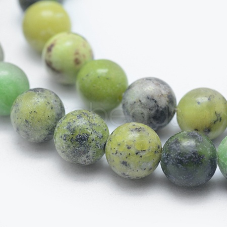 Natural Serpentine Beads Strands G-E489-02A-6mm-1