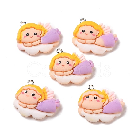 Opaque Resin Pendants RESI-G032-H04-1