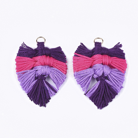 Gradient Color Polycotton(Polyester Cotton) Tassel Big Pendant FIND-S304-02G-1