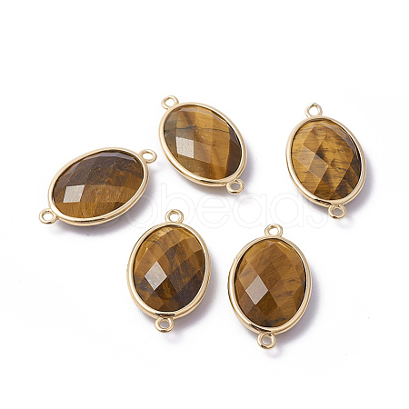 Golden Tone Brass Tiger Eye Links G-F339-A05-1