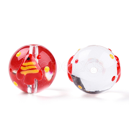 Transparent Glass with Enamel Beads LAMP-T011-30A-1