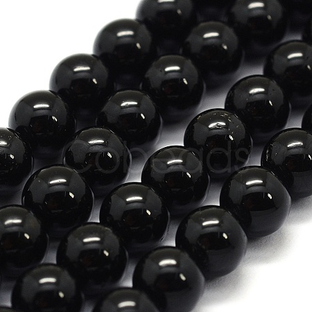 Natural Black Tourmaline Beads Strands LS-G-G763-01-6mm-AB-1