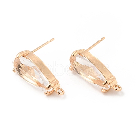 K9 Glass Stud Earring Teardrop Findings KK-E071-25KCG-05-1