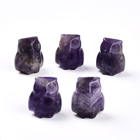 Natural Amethyst Owl Display Decorations G-N345-04C-1