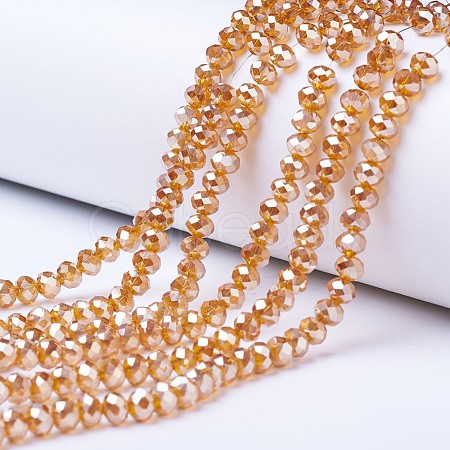Electroplate Glass Beads Strands EGLA-A034-T6mm-C14-1