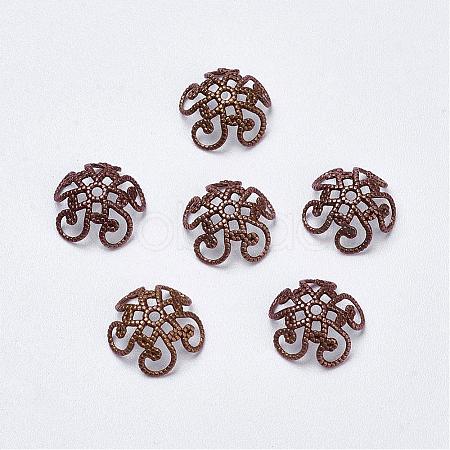 Brass Fancy Bead Caps KK-B213-R-1