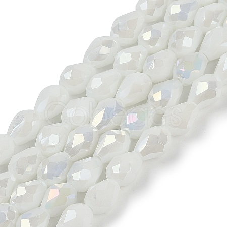 Opaque Solid Color Electroplate Glass Beads Strands LS-EGLA-N013-P4mm-B02-1
