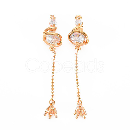 Brass Micro Pave Cubic Zirconia Peg Bails Big Pendants KK-N232-278-1