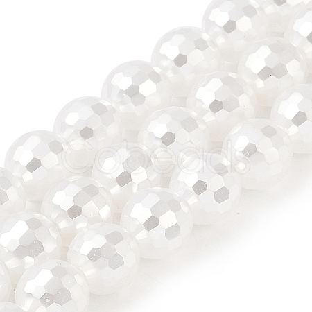 Electroplated Glass Pearl Beads Strands LS-BSHE-C007-A01-02-1-1