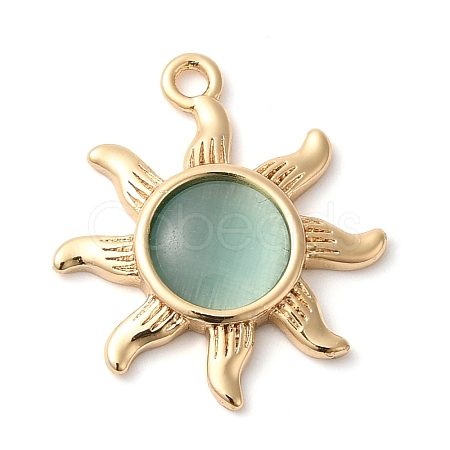 Brass with Glass Pendants KK-G503-40G-01-1